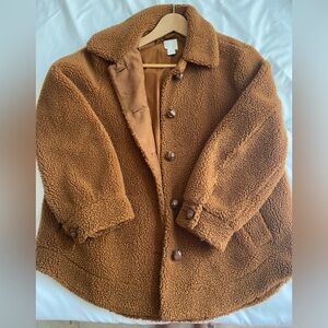 Brown H&M Teddy Bear Jacket Size 10